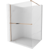 Mexen Kioto+ Duschwand mit Ablage Walk-in 90 x 200 cm, Streifen, Roségold - 800-090-121-60-09