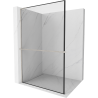 Mexen Kioto+ L paroi de douche avec étagère Walk-in 100 x 200 cm, motif noir, nickel brossé - 800-100-123-97-70