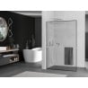 Mexen Kioto+ L paroi de douche avec étagère Walk-in 110 x 200 cm, motif noir, nickel brossé - 800-110-123-97-70