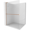 Mexen Kioto+ L Duschwand mit Regal Walk-in 70 x 200 cm, Streifen, gebürstetes Kupfer - 800-070-123-65-09