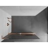 Mexen Kioto+ L Duschwand mit Regal Walk-in 120 x 200 cm, matt, gebürstetes Messing - 800-120-123-65-09