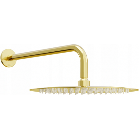 Mexen Slim ducha de 25 cm con brazo de ducha, dorado - 79225211-50