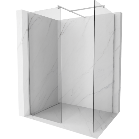 Mexen Kioto Tuš stijena Walk-in 125 x 100 cm, prozirna, krom - 800-125-202-01-00-100