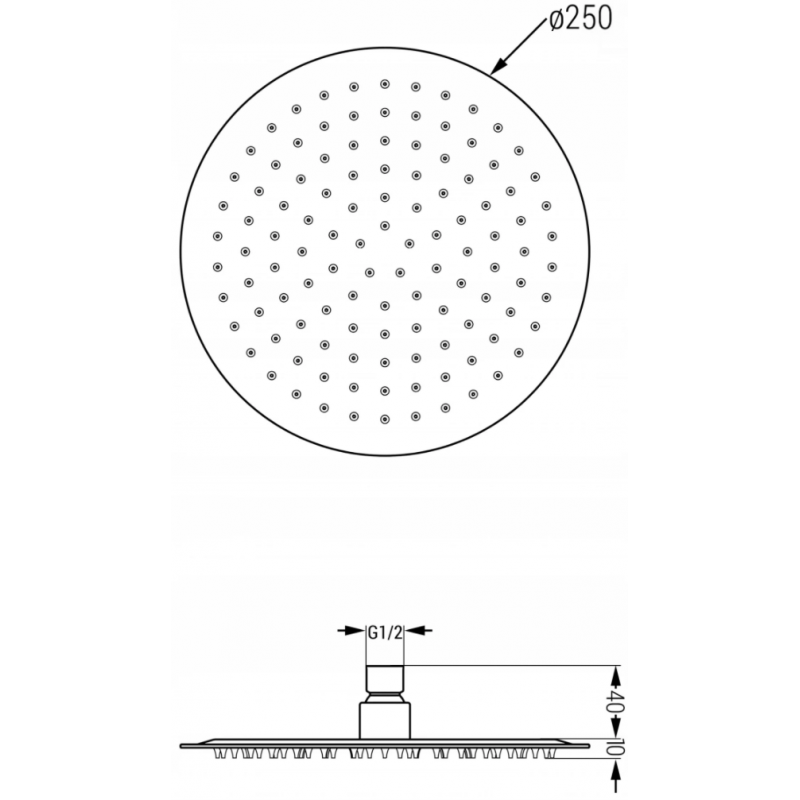 Mexen Slim sadesuihku 25 cm suihkuvarrella, ruusukulta - 79225211-60