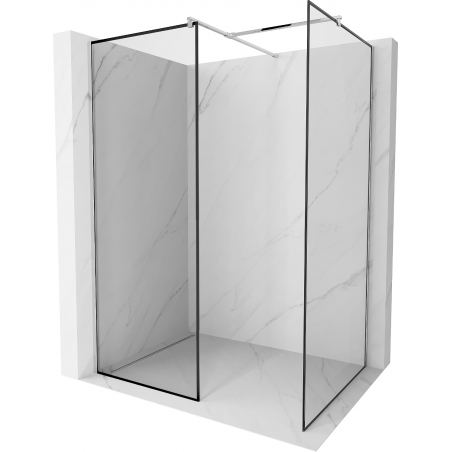 Mexen Kioto paroi de douche Walk-in 100 x 100 cm, motif noir, chrome - 800-100-202-01-70-100