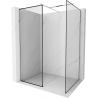 Mexen Kioto Duschwand Walk-in 100 x 100 cm, schwarzer Rahmen, Chrom - 800-100-202-01-70-100