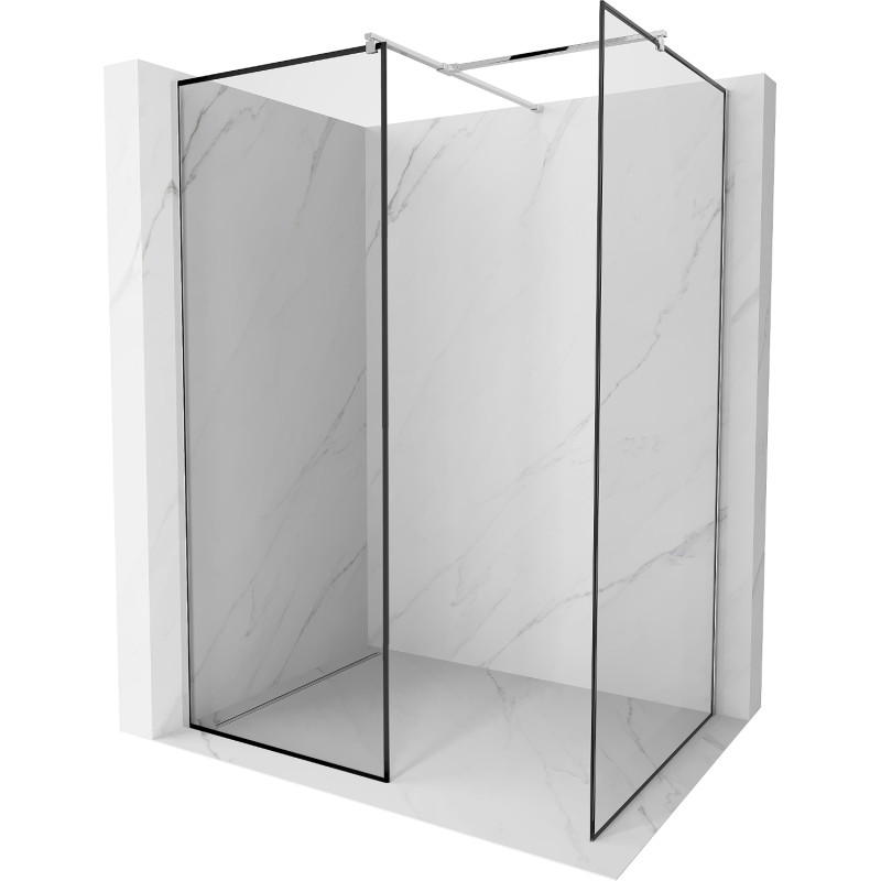 Mexen Kioto dušisein Walk-in 150 x 110 cm, must raam, kroom - 800-150-202-01-70-110