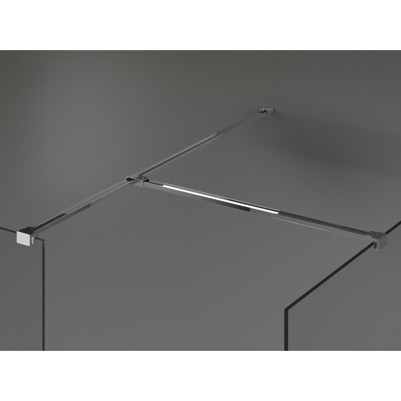 Mexen Kioto tuš stena Walk-in 150 x 120 cm, črni okvir, krom - 800-150-202-01-70-120