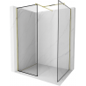 Mexen Kioto douchewand Walk-in 150 x 110 cm, zwart frame, goud - 800-150-202-50-70-110