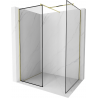 Mexen Kioto shower wall Walk-in 130 x 110 cm, black frame, gold - 800-130-202-50-70-110