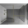 Mexen Kioto shower wall Walk-in 120 x 80 cm, black frame, gold - 800-120-202-50-70-080