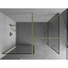 Mexen Kioto dušisein Walk-in 140 x 100 cm, must raam, kuldne - 800-140-202-50-70-100