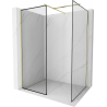 Mexen Kioto dušisein Walk-in 130 x 70 cm, must raam, kuldne harjatud - 800-130-202-55-70-070