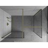 Mexen Kioto dušisein Walk-in 160 x 80 cm, must raam, kuldne harjatud - 800-160-202-55-70-080