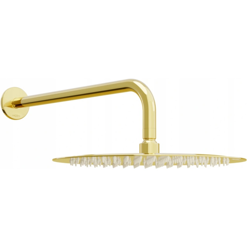 Mexen Slim 30 cm shower head with shower arm, gold - 79230211-50
