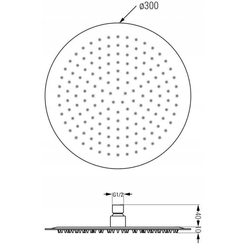 Mexen Slim sadesuihku 30 cm suihkuvarrella, grafiitti - 79230211-66