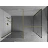 Mexen Kioto zidni paravan za tuš Walk-in 120 x 110 cm, crni okvir, zlatni brušeni - 800-120-202-55-70-110