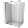 Mexen Kioto Walk-in Shower Wall 70 x 70 cm, Black Frame, Rose Gold - 800-070-202-60-70-070
