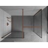 Mexen Kioto shower wall Walk-in 80 x 70 cm, black frame, rose gold - 800-080-202-60-70-070