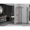 Mexen Kioto dušinurk Walk-in 130 x 80 cm, must raam, roosa kuld - 800-130-202-60-70-080