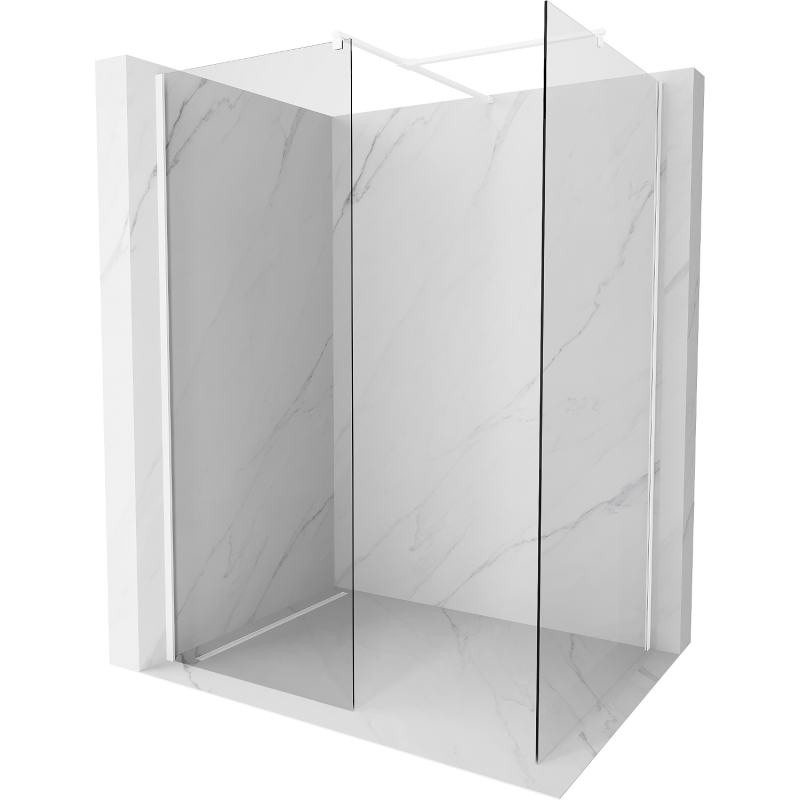 Mexen Kioto ścianka prysznicowa Walk-in 70 x 70 cm, transparent, biała - 800-070-202-20-00-070