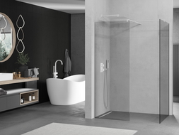 Mexen Kioto douchescherm Walk-in 90 x 70 cm, transparant, wit - 800-090-202-20-00-070