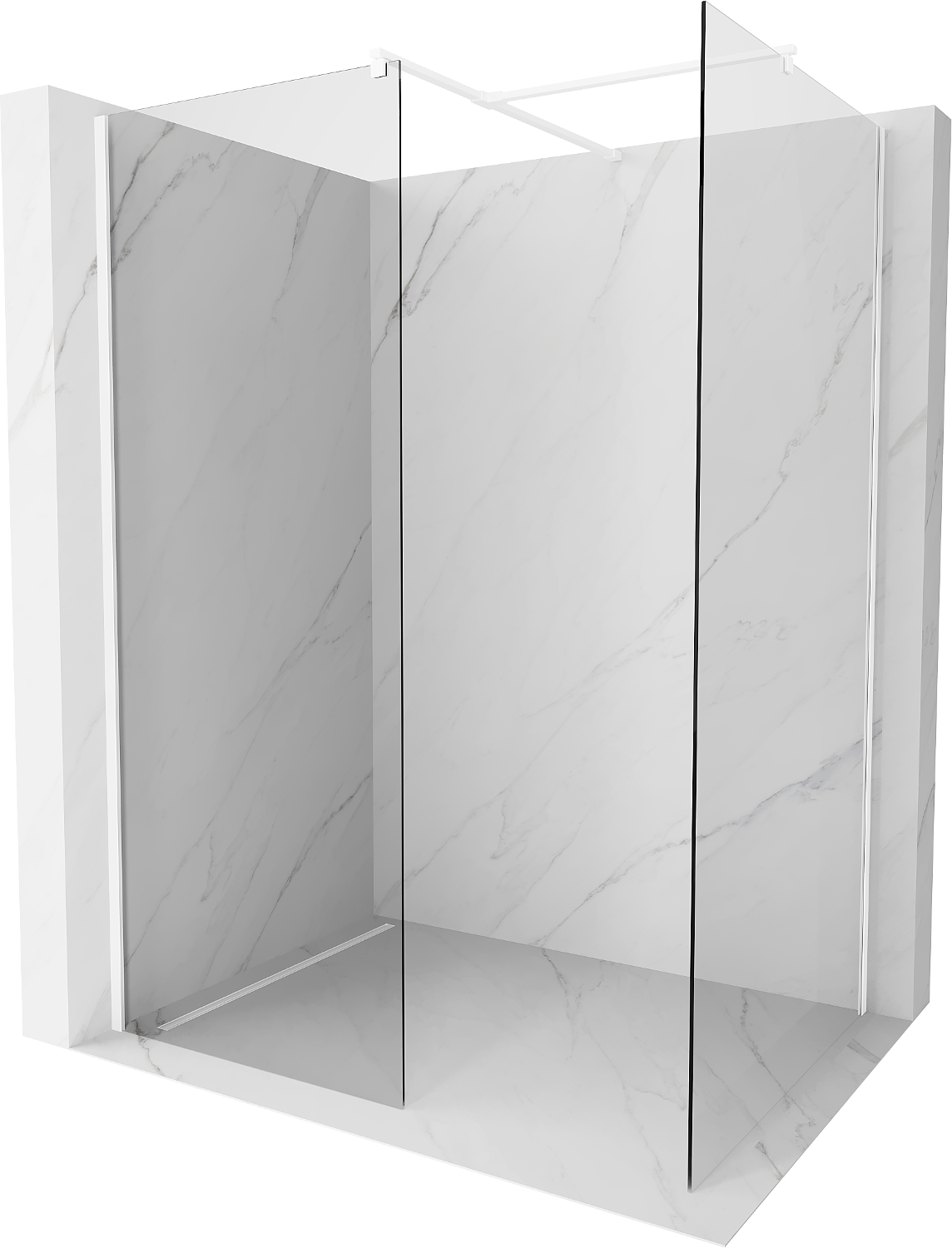 Mexen Kioto ścianka prysznicowa Walk-in 110 x 110 cm, transparent, biała - 800-110-202-20-00-110