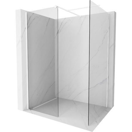 Mexen Kioto tuš pregrada Walk-in 125 x 90 cm, prozirna, bijela - 800-125-202-20-00-090