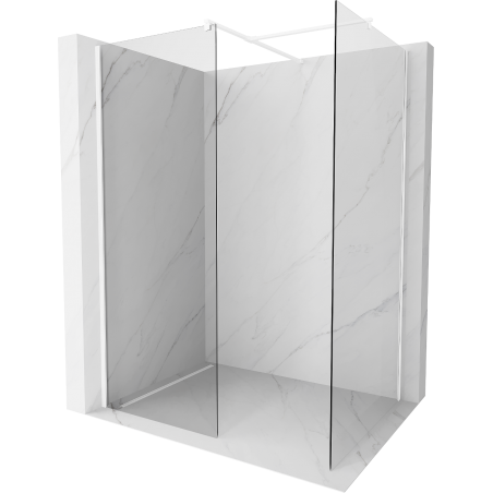 Mexen Kioto ścianka prysznicowa Walk-in 130 x 75 cm, transparent, biała - 800-130-202-20-00-075