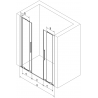 Mexen Velar L Duo Schiebeduschtür 140 cm, Graphit, gebürstetes Kupfer - 871-140-003-42-65