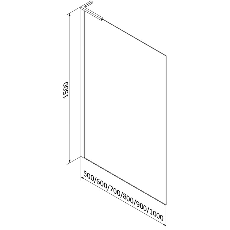 Mexen Next L vannitoaekraan 1-osaline 60 x 150 cm, läbipaistev, harjatud nikkel - 895-060-000-03-00-97