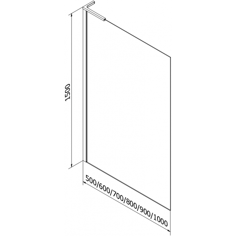 Mexen Next L 1-krilni kopalniški zaslon 100 x 150 cm, črte, krom - 895-100-000-03-09-01