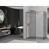 Mexen Kioto dušisein Walk-in 150 x 120 cm, must raam, roosa kuld - 800-150-202-60-70-120