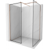 Mexen Kioto Duschwand Walk-in 110 x 70 cm, schwarzer Rahmen, gebürstetes Kupfer - 800-110-202-65-70-070
