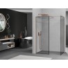 Mexen Kioto Walk-in tuš zid 130 x 70 cm, crni okvir, brušeni bakar - 800-130-202-65-70-070