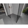 Mexen Kioto paroi de douche Walk-in 100 x 80 cm, motif noir, laiton brossé - 800-100-202-65-70-080
