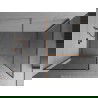 Mexen Kioto Duschwand Walk-in 130 x 80 cm, schwarzer Rahmen, gebürstetes Kupfer - 800-130-202-65-70-080