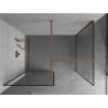 Mexen Kioto Duschwand Walk-in 140 x 90 cm, schwarzer Rahmen, gebürstetes Kupfer - 800-140-202-65-70-090