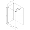 Mexen Kioto paroi de douche Walk-in 105 x 90 x 40 cm, transparente, nickel brossé - 800-105-090-221-97-00-040