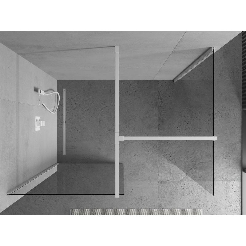 Mexen Kioto parete doccia Walk-in 155 x 110 cm, trasparente, bianca - 800-155-202-20-00-110
