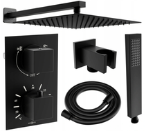 Mexen Cube DR02 zestaw prysznicowy podtynkowy z deszczownica 30 cm, czarny - 77502DR0230-70 Mexen Cube DR02 zestaw prysznicowy podtynkowy z deszczownica 30 cm, czarny - 77502DR0230-70