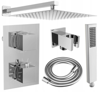 Mexen Cube DR02 zestaw prysznicowy podtynkowy z deszczownicą 25 cm, chrom - 77502DR0225-00