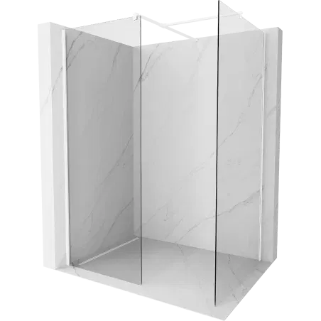 Mexen Kioto Duschwand Walk-in 180 x 85 cm, transparent, weiß - 800-180-202-20-00-085