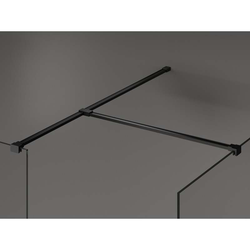 Mexen Kioto dušas siena Walk-in 85 x 70 cm, caurspīdīgs, melns - 800-085-202-70-00-070