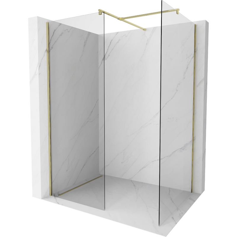 Mexen Kioto Duschwand Walk-in 85 x 80 cm, transparent, golden - 800-085-202-50-00-080
