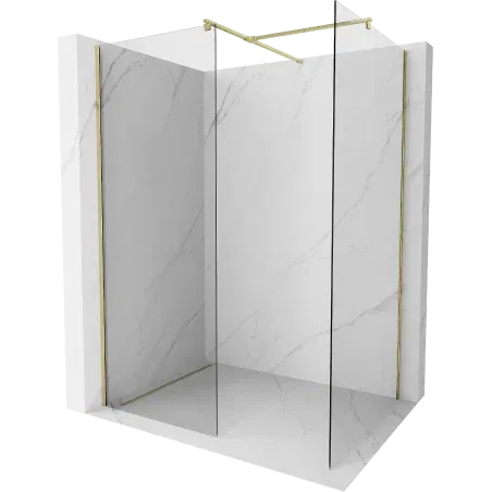 Mexen Kioto Duschwand Walk-in 90 x 80 cm, transparent, gold - 800-090-202-50-00-080