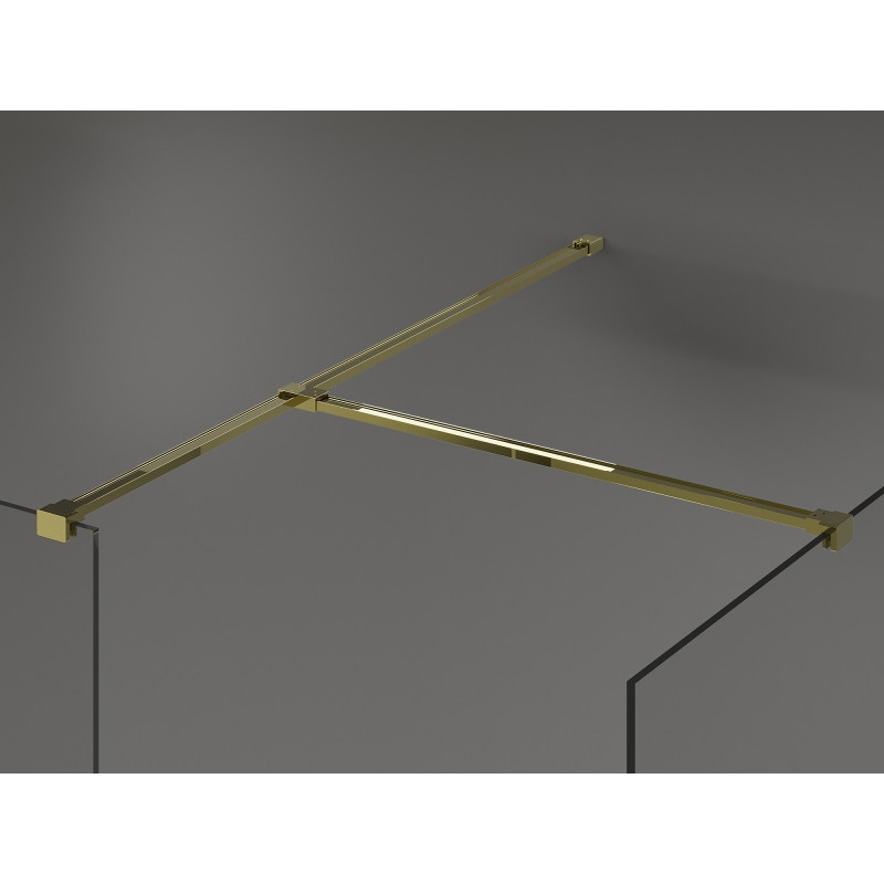 Mexen Kioto Zidna tuš paravana Walk-in 95 x 90 cm, prozirna, zlatna - 800-095-202-50-00-090