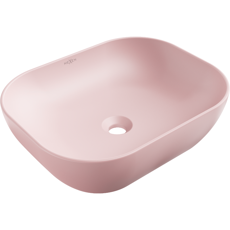 Mexen Rosa lavabo sobre encimera 50 x 40 cm, rosa mate - 21095044