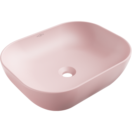 Mexen Rosa pöytätason yläpuolinen pesuallas 50 x 40 cm, vaaleanpunainen matta - 21095044