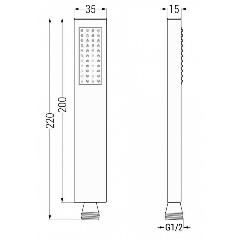 Mexen Cube DR02 Unterputz-Badewannen- und Duschset mit 30 cm Regenduschkopf, Graphit - 77503DR0230-66
